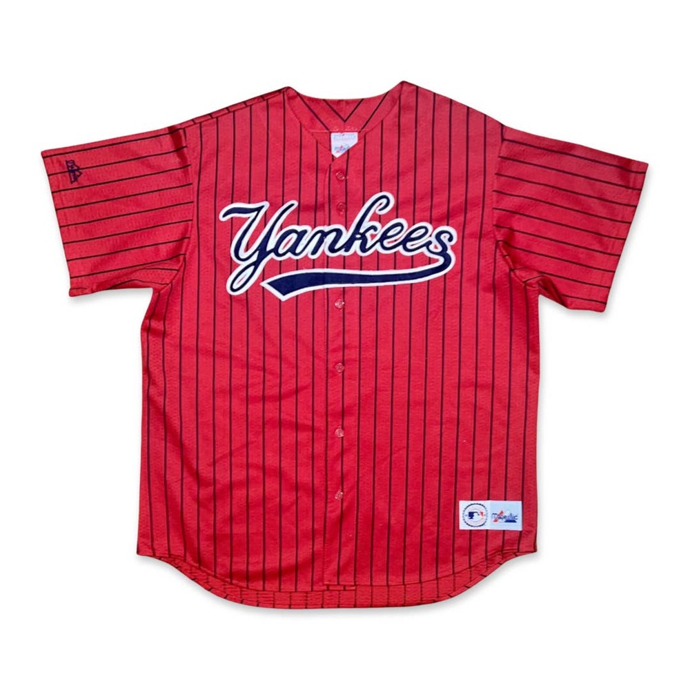 New York Yankees Red Pinstripe Jersey
